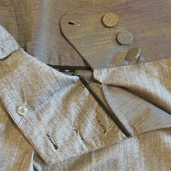 Larry Levine Petite 10P tailored wide leg pocketed lightweight pant with cuffs - Picture 5 of 8